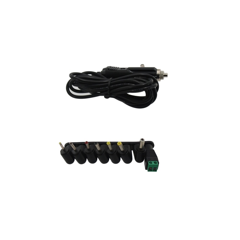 Czepa 12V Car DC Power Cord Universal Adapter with 8 Interchangeable Tips Black